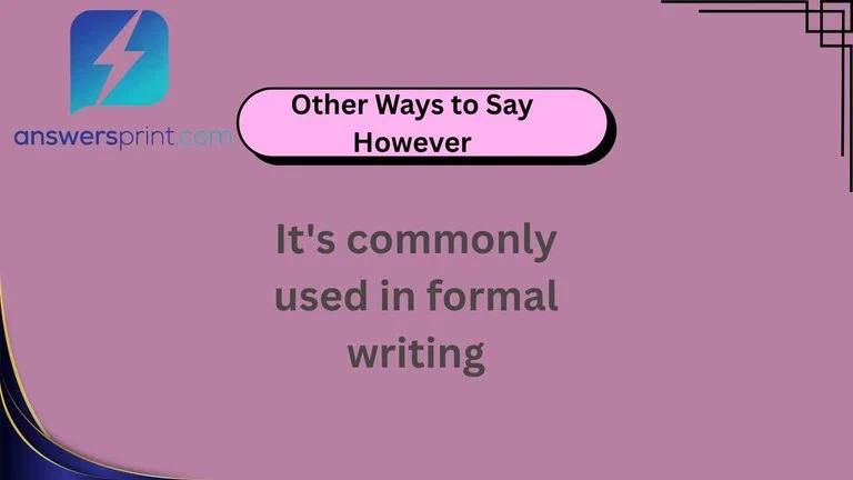 Other Ways to Say However