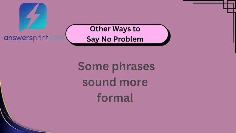 Other Ways to Say No Problem